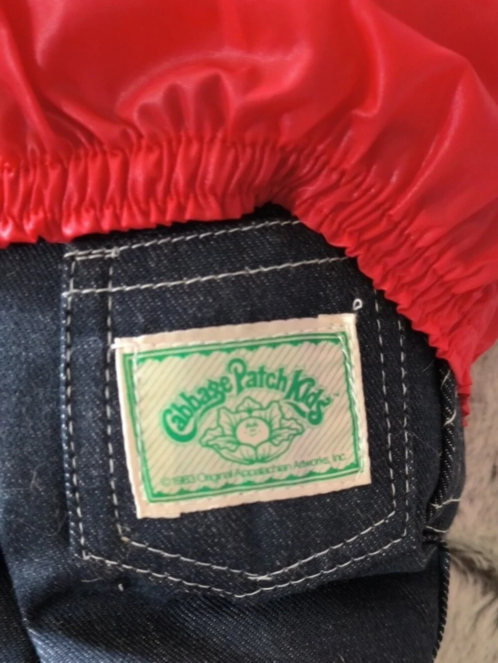 Cabbage Patch Doll 1982 in Vintage Red Jacket / Jeans Boy - Has Tags And Papers